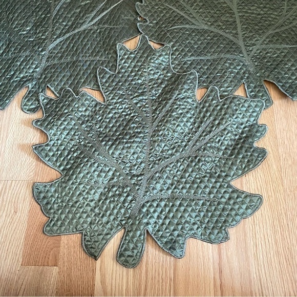 Vintage Green Maple Leaf Fall Place Mat Decorative Cloth Bundle Lot of 4 Home - Picture 2 of 7